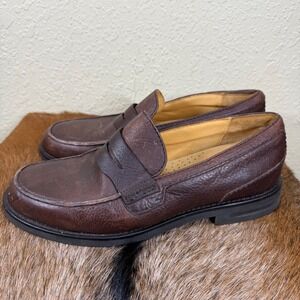 H.S. Trask Men 9.5W Penny Loafers Brown Leather Gibson Falls Preppy Business